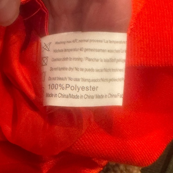 NWT Bomber Red Lightweight Zip Up Jacket Casual Striped Jacket, Size Smalll - Picture 9 of 10